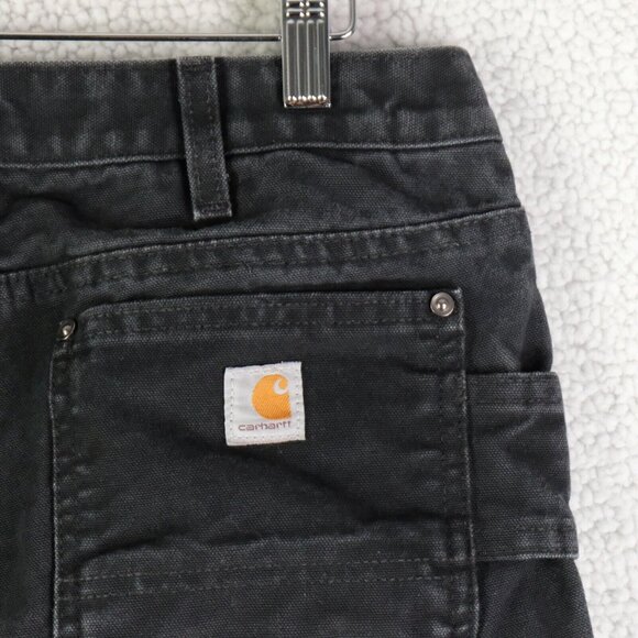 Carhartt Jeans Womens 2 Short Black Double Knee Heavyweight Workwear - Picture 5 of 10